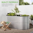 thumbnail image 6 of PetFurnishn 63in Oval Metal Raised Garden Bed, Customizable Outdoor Deep Root Backyard Planter, Stackable Design for Gardening, Vegetables, Flowers, Herbs w/ 275 Gallon Capacity - Silver, 6 of 7