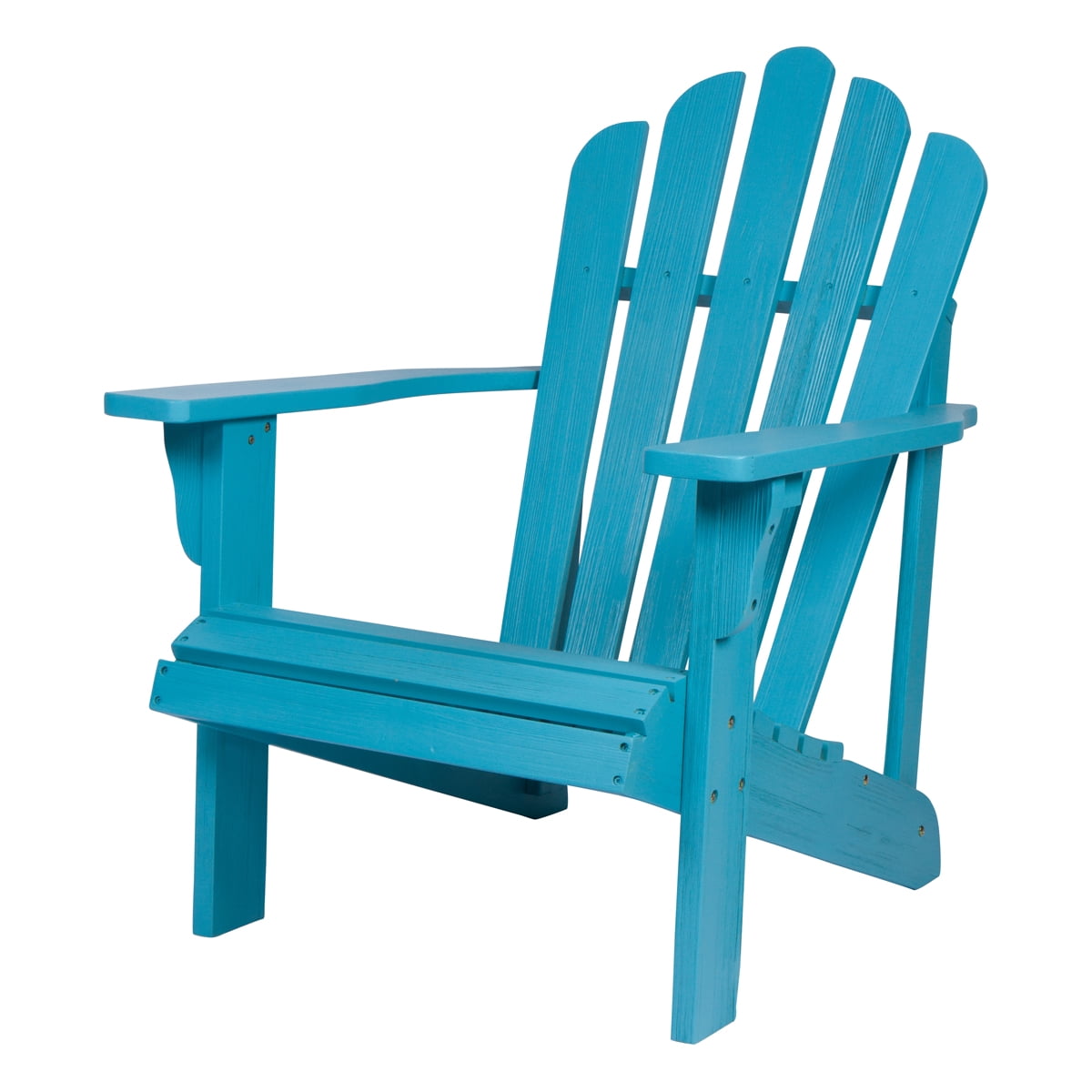 Shine Company Traditional Cedar Wood Patio Porch Adirondack Chair in Blue