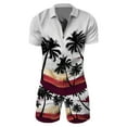 thumbnail image 2 of Vedolay Short Sets Men 2 Piece Outfits Men's Polo Shirt and Shorts Sets 2 Piece Casual Outfits Printed Suits,White XXL, 2 of 3