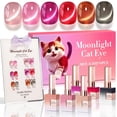 thumbnail image 1 of Set de esmaltes de uñas en gel Double Rhythm Cat Eye 15 ml x 6 (cristal), 1 of 9