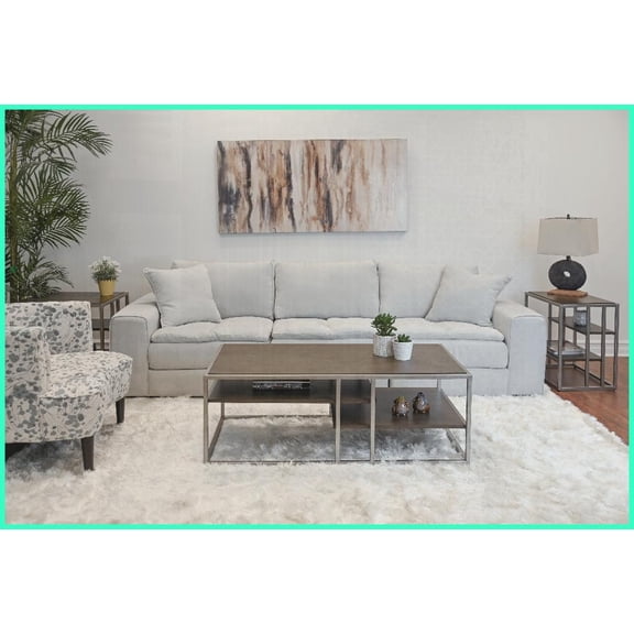 Padena 3-Piece Modern Wood-Metal Coffee Table Set for Living Room – Built-In Storage & Sturdy Frame