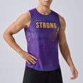 thumbnail image 5 of Zylanna Men's Running Marathon Tank Top, Breathable Sleeveless Solid Color Printed Outdoor Athletic Tees Purple, 5 of 7