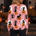 thumbnail image 7 of Halloween Cardigan for Women Funny Black Cat Womens Sweaters Cardigan Knit Button Up Cropped Long Sleeve Fall Holiday Soft Cardigan Outwear Hot Pink 5XL, 7 of 7