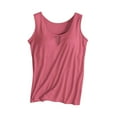 thumbnail image 4 of yunLCZ Square Neck Tank Top Women's Fashionable Casual Soft And Comfortable With Chest Pad Solid Color Vest Summer Sleeveless Tops, 4 of 4