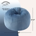 thumbnail image 4 of Urban Shop Ribbed Compressed Foam Kids and Teen Bean Bag, Blue Day, 4 of 9
