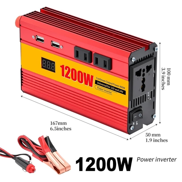 1200W/2000W Modified Wave Inverter 12V/24V Inverter AC 12/24 To DC 220 50HZ ,Advanced Charging Protection Design