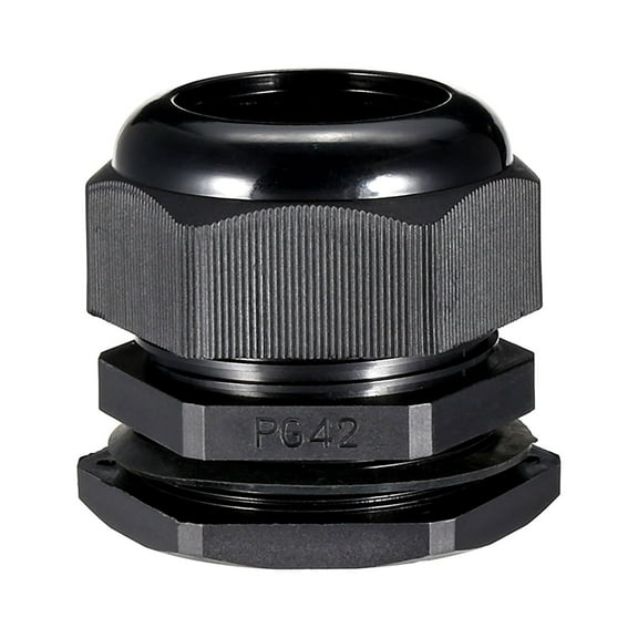 PG42 Cable Gland Waterproof Plastic Joint Adjustable Locknut Black for 32mm-38mm Dia Cable Wires