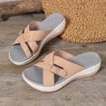 thumbnail image 2 of SACFOF Orthopedic Sandals for Women 2026 Comfortable Casual Platform Sandals with Arch Support, Open Toe Wide Casual Walking Slip on Shoes Vacation Slides Beach Summer Dressy, 2 of 6