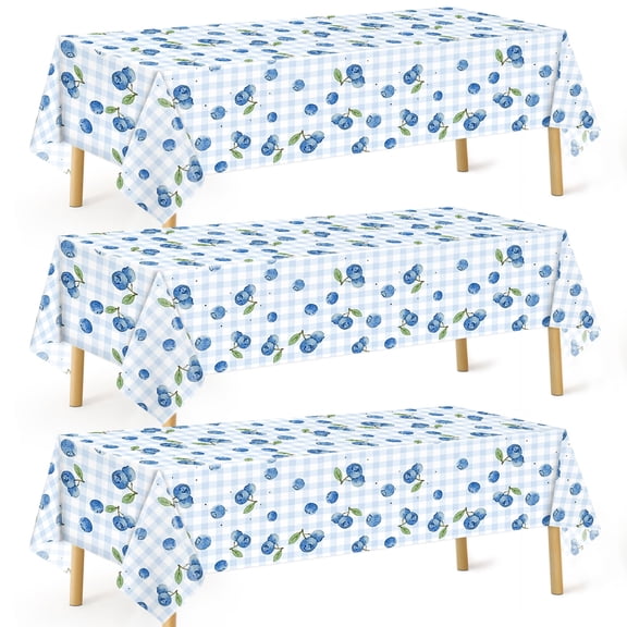 AluAbi Professional Waterproof 108 x 54 Summer Beach Checkered Pattern Plastic Tablecloths