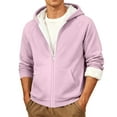 thumbnail image 6 of Kixjoy Pink Hoodies for Men Cotton Oversized Long Sleeve Hoodies Zip up Basic Hooded Sweatshirts Warm Casual Fall Men's Fashion Hoodies & Sweatshirts with Pockets, Pink S, 6 of 8