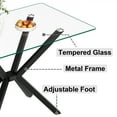 thumbnail image 2 of Miniyam 47" Modern Glass Dining Table for 4, Rectangular Tempered Glass Top with Metal Legs, Clear, 2 of 7
