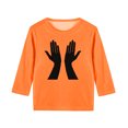 thumbnail image 4 of YUNAFFT T-Shirt Unisexe 3-14 Ans Festival Orange Imprimé Créatif Manches 3/4 Col Rond, 4 of 6