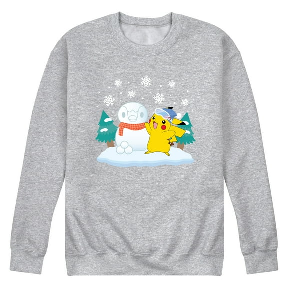 Pokémon - Pikachu Piplup Snowman - Men's Crew Fleece Sweatshirt