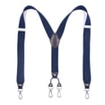 thumbnail image 2 of MOJOGO Mens Y Shape Suspenders Fashion Adjustable Elastic Braces Wedding Dress Suspenders with 4 Loop Navy Free Size, 2 of 6