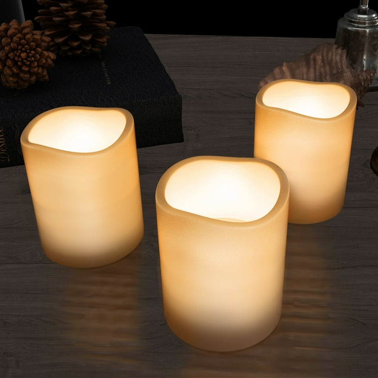 Lavish Home 6 in. H White LED Flameless Candle (3-Pack) 72-0030W - The Home  Depot