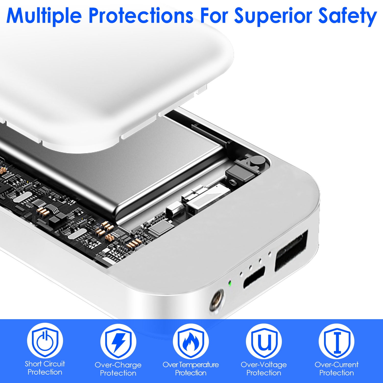 (Huayusheng)--1Pc 10000mAh Portable Charger Battery Pack For Heated Blanket Vest Jacket Power Bank With Type C USB Cable Fit For IOSPhone 14 Android And More.-**--（jk'.;[ ）