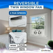 EZ-Chill 9 Twin Window Fan with Manually Reversible Airflow Control, Auto-Locking Expanders