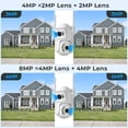 thumbnail image 2 of Cámara Wifi PTZ 4K de 8MP, lente Dual con pantalla Dual Ai, detección humana, seguimiento automático, cámara de vigilancia inalámbrica para exteriores, aplicación iCSee, 2 of 3