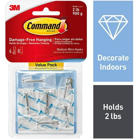 

Medium Wire Toggle Hook Value Pack Clear 6-Hooks 4-Pack Organize Damage-Free