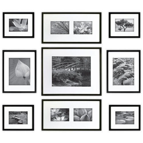 Gallery Perfect 9 Piece Black Photo Frame Gallery Wall Kit with
