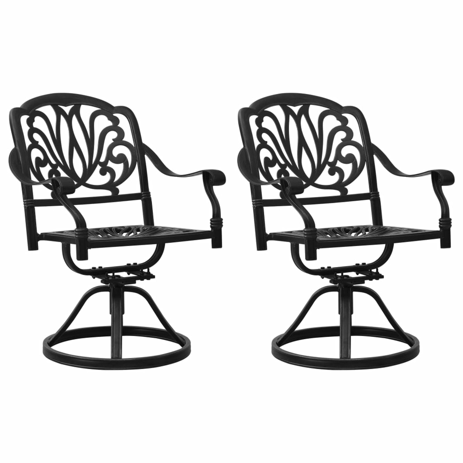 Tomshine Swivel Garden Chairs 2 pcs Cast Aluminum Black - Walmart.com