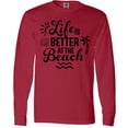 thumbnail image 3 of Inktastic Life is Better at the Beach with Sunshine Seashell and Palm Trees Long Sleeve T-Shirt, 3 of 5