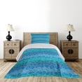 thumbnail image 3 of Ambesonne Ocean Quilted Coverlet 2 Pcs, Cartoon Sea Shipping, Twin Size, Blue Teal Turquoise, 3 of 5