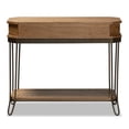 thumbnail image 4 of Baxton studio Table Console à 3 Tiroirs en Métal Fini Bois Brun et Noir, 4 of 8