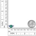 thumbnail image 3 of Gem Stone King 10K White Gold Green Malachite and Blue Created Sapphire 3 Stone Engagement Ring for Women (4.04 Cttw, Emerald Cut 9X7MM, Gemstone Birthstone, Size 7), 3 of 4