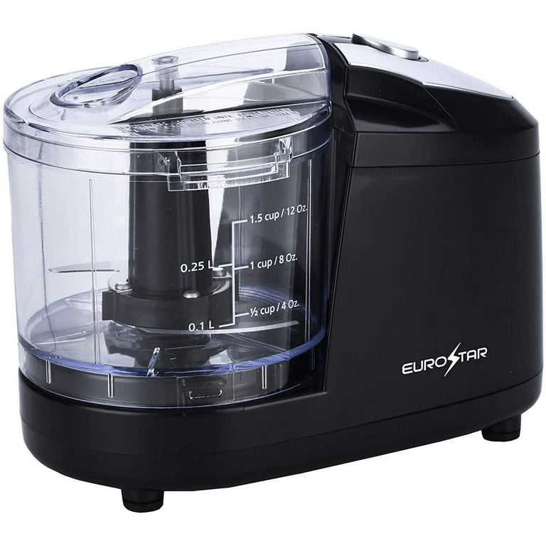 EUROSTAR 1.5 Cup One Touch Electric Mini Food Chopper (Black) 