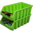 thumbnail image 1 of Set of 2 Plastic Storage Stacking Bins, Green, 1 of 8