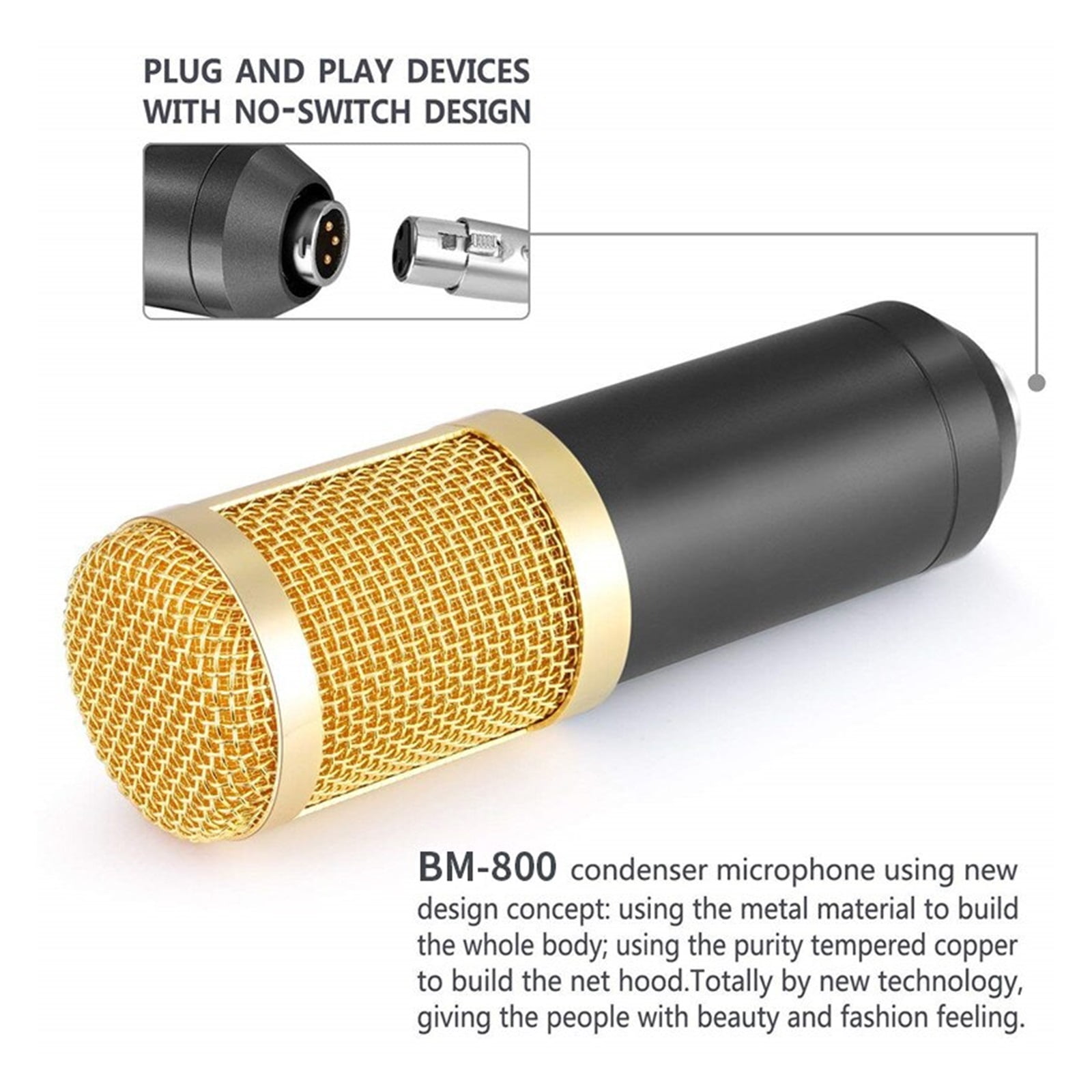 Professional Condenser Microphone Kit With V8 Sound Card Set For Live Streaming Mic Home Studio