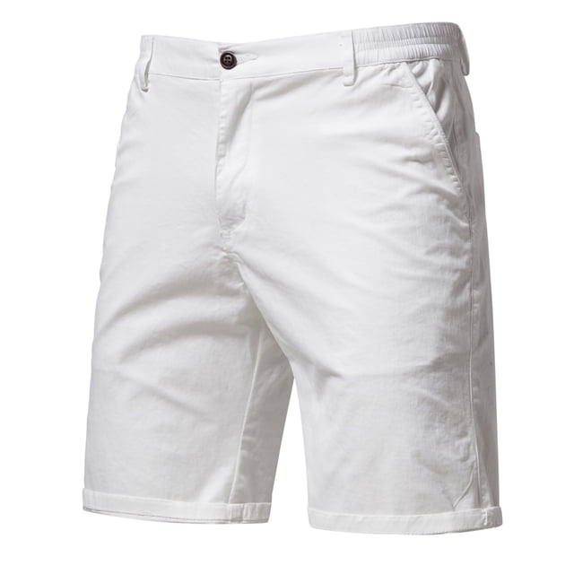 Ceisia Gift Men's All-Season Casual Shorts - Solid Color Elastic Waist Straight Tube Slim Linen Breathable Work Pants
