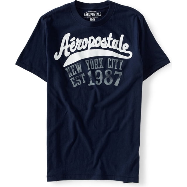 Aeropostale - Camiseta gráfica para hombre Nyc Aero, azul, pequeña