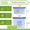 thumbnail image 4 of 7Penn Silicone Food Storage Bag 500mL and 1000mL - 2pk Blue Reusable Food Bags, 4 of 7