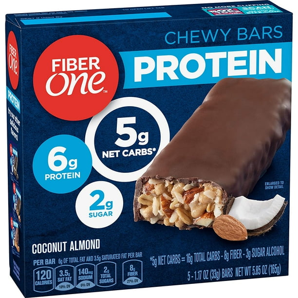 Fiber One Protein Bar Coconut Almond Chewy Bars 6g Protein Snacks 5 Ct Walmart Com Walmart Com