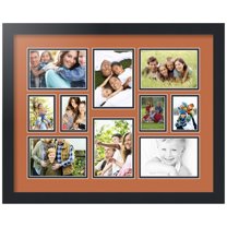 ArtToFrames Collage Photo Picture Frame with 4 - 2.5x3.5 and 6 - 4x6" Openings, Framed in Black with Red Orange and Black Mats (CDM-3926-401)