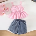 thumbnail image 5 of kaprioy Toddler Girl Clothes Toddler Baby Girl Summer Outfit 9 12 18 24 Months 2T 3T 4T Ruffle Tops With Jean Skorts Cute 2 Pcs Clothes Set, 5 of 7