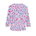 thumbnail image 6 of Abcomgle Kids Long Sleeve Shirt Girls Casual Floral Print Crewneck T-Shirts for Girls Winter Basic Top for Girls Loose Blouses for Girls 6-7 Years,Red, 6 of 6
