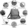 thumbnail image 4 of Waterproof Women's Nylon Backpack Purse - Lightweight Leopard Casual Shoulder Bag Anti-Theft Daypack, Convertible Fashion Crossbody Bag for Daily Use, Travel, Work & School,, 4 of 7