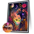 thumbnail image 2 of Cuadros Decorativos 5D bricolaje taladro redondo completo diamante pintura leopardo kit decoración del hogar artesanía(1) Wdftyju de costura negro 4 estilos, 2 of 9