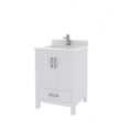 thumbnail image 3 of Ayna Decors Rooh 24 in White Bathroom Vanity Set with White Quartz Countertop | Ceramic Sink | 2 Soft Closing Doors | 1 Full Extention Soft Close Drawer | Brushed Nickel Hardware | AVR24WH3002, 3 of 10
