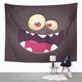 thumbnail image 2 of REFRED Colorful Happy Cool Cartoon Black Monster Face Halloween Orange Wall Art Hanging Tapestry Home Decor for Living Room Bedroom Dorm 60x80 inch, 2 of 2