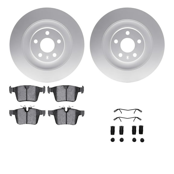 Dynamic Friction Company Rear Geospec Brake Rotors with 5000 Advanced Brake Pads includes Hardware 4512-27112