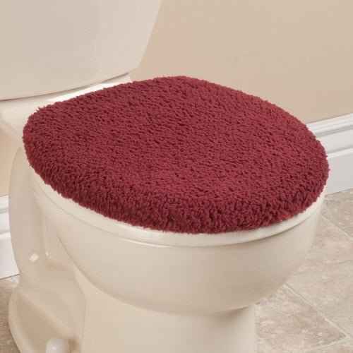 Sherpa Toilet Lid Cover by OakRidgeBurgundy