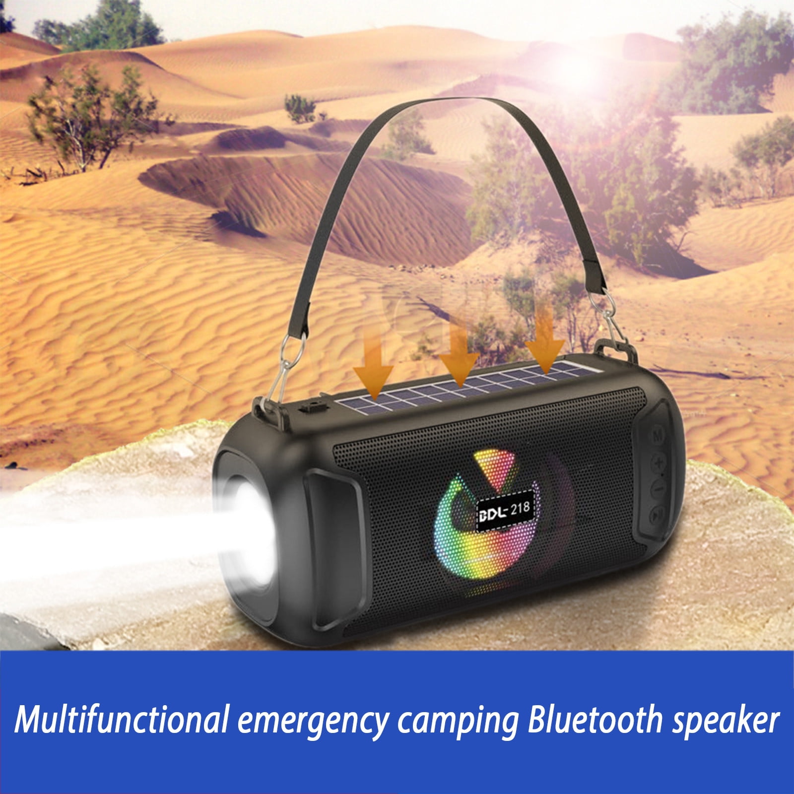 LACKUST Bluetooth Speaker, Mighty Sound, Bass, 1200mAh Power Bank, Portable Speaker With Built-in Handle For Outdoor,Black
