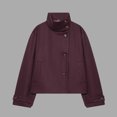 thumbnail image 2 of Kezqiaxn Women's Coats Fashion Long Sleeve Button Stand Collar Winter Loose Casual Jacket Lounge Outwear Cute Clothes Red M, 2 of 6