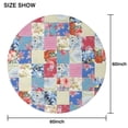 thumbnail image 6 of Patchwork Pioneer Flower Round Tablecloth 60"x60",Wrinkle Wipeable Table Cloth for Kitchen Dining Room Picnic Patio Party, 6 of 6