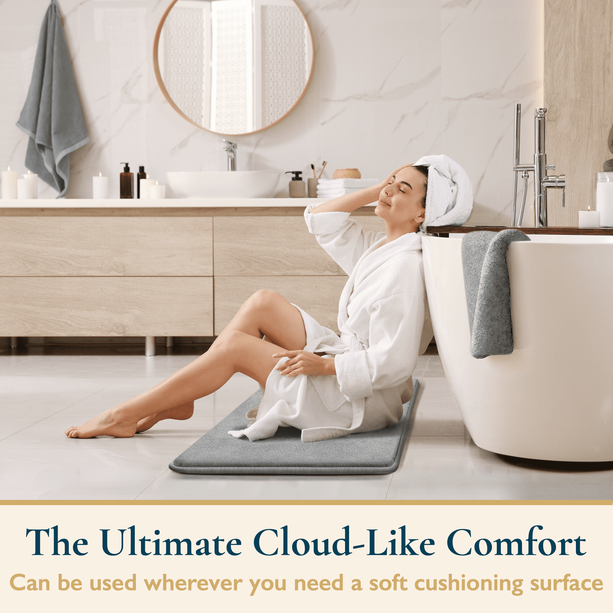 ComfiLife Bath Mat for Bathroom Tub and Shower – Non Slip Extra Large Bathtub  Mat with Drain Holes & Suction Cups – Wave – ComfiLife