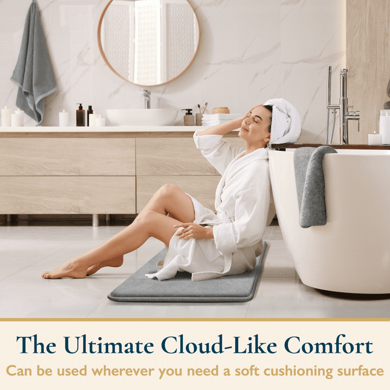 Comfitime Bathroom Rugs Thick Memory Foam, Non-Slip Bath Mat, Soft Plush Velvet Top, Ultra Absorbent, Small, Large & Long Rugs for Bathroom Floor, 24